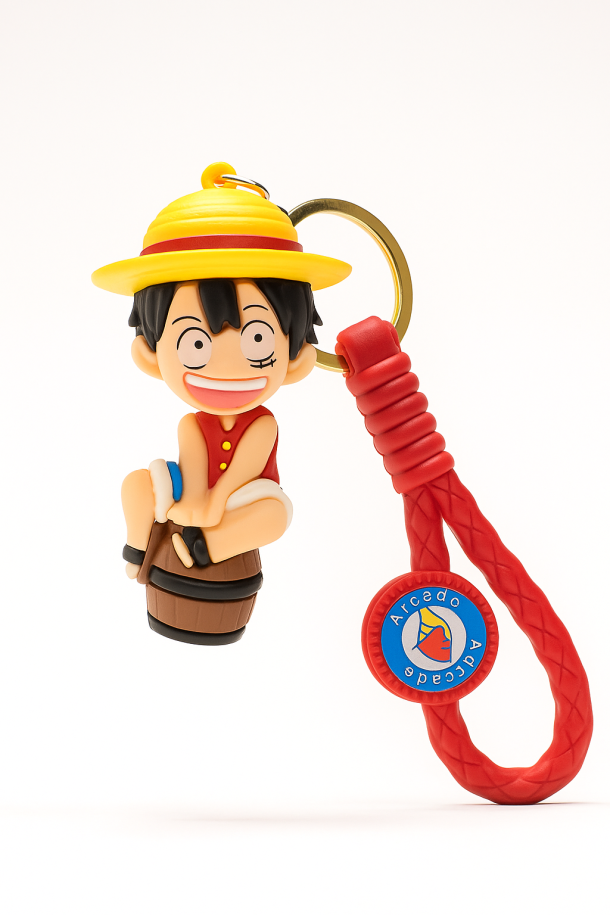 Cute Luffy Anime Keychain | One Piece Rubber 3D Character