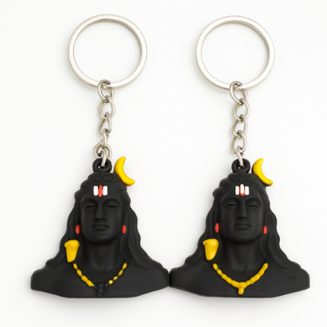 Lord Shiva Keychain | Mahadev Keyring | Spiritual Car & Bike Keychain pACK OF 2