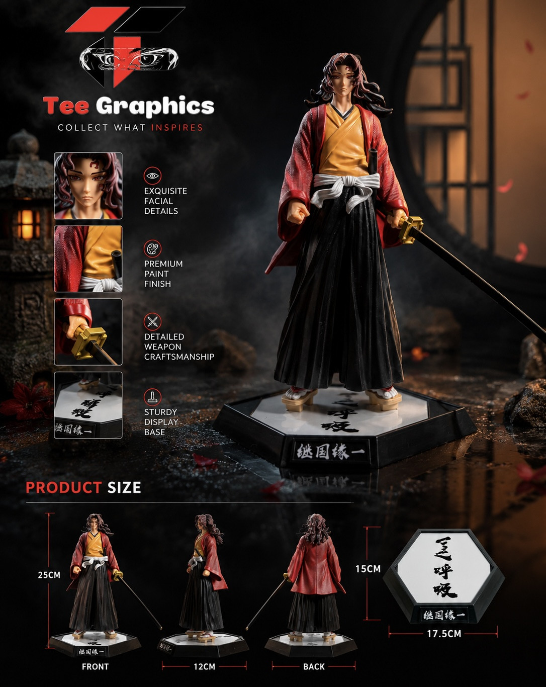Anime Demon Slayer Kisatsutai Series Tsugikuni Yoriichi 30CM PVC Action Figure Model Collectible Figure