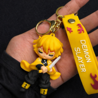 Anime Demon Slayer Inspired Yellow Warrior Keychain | Cute Action Figure Keyring for Bags, Bikes & Keys