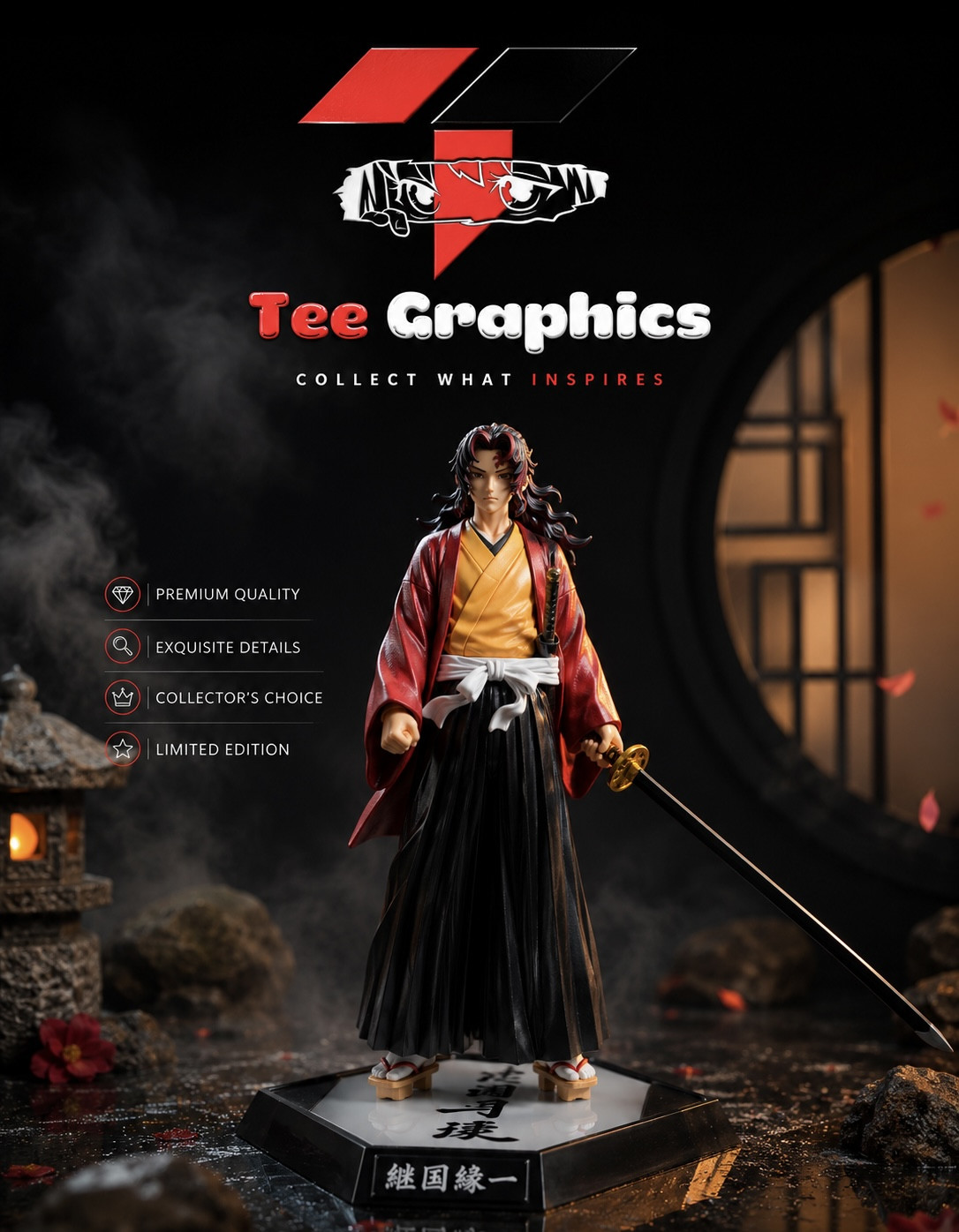 Anime Demon Slayer Kisatsutai Series Tsugikuni Yoriichi 30CM PVC Action Figure Model Collectible Figure