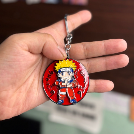 Uzumaki Naruto "Hidden Leaf" Enamel Keychain - Red Circle Edition