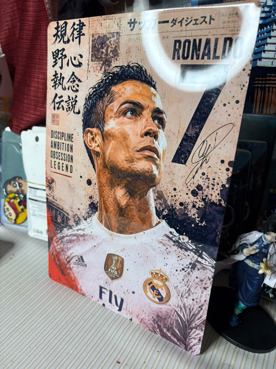 Cristiano Ronaldo No. 7 Premium A4 Metal Poster | Football Wall Decor | Glossy HD Print | Room & Office Decoration